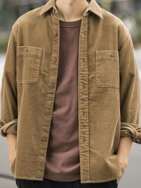 Uniqlo Corduroy Shirt Jacket in Beige